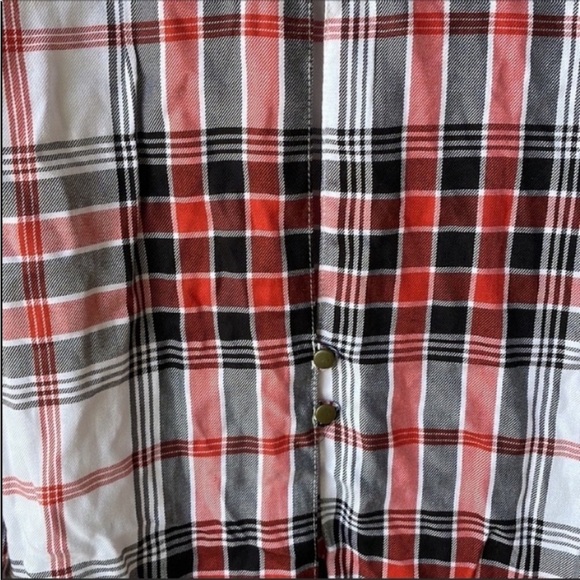 Takara plaid Top blouse Long sleeve Button 3/4 Size Large - Picture 9 of 12